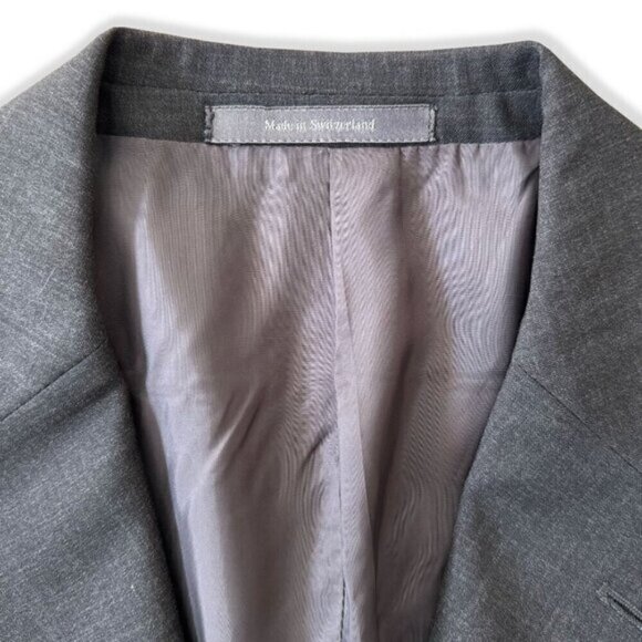 Vintage Z Zegna Charcoal Gray 100% Wool Blazer – Swiss Tailored 90s Elegance - Picture 7 of 8